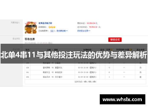 北单4串11与其他投注玩法的优势与差异解析